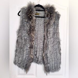 Jayley Genuine Rabbit Fur Vest Cashmere Blend Gilet – OS